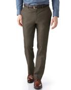 Charles Tyrwhitt Brown Slim Fit Stretch Cavalry Twill Cotton Chino Pants Size W30 L32 By Charles Tyrwhitt
