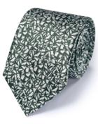 Charles Tyrwhitt Charles Tyrwhitt Khaki Silk Classic Abstract Texture Tie