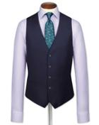 Ink Blue Adjustable Fit Birdseye Travel Suit Wool Vest Size W36 By Charles Tyrwhitt