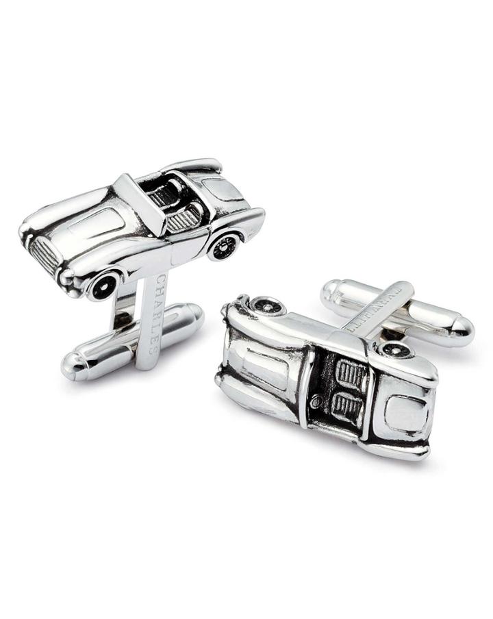  Silver Classic Car Round Cufflinks By Charles Tyrwhitt
