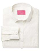 Charles Tyrwhitt Charles Tyrwhitt Women's Semi-fitted Floral White Essential Cotton Shirt Size 6