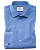 Charles Tyrwhitt Classic Fit Non-iron Poplin Blue Cotton Dress Shirt French Cuff Size 15/33 By Charles Tyrwhitt