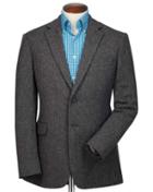 Charles Tyrwhitt Slim Fit Charcoal Herringbone Wool Wool Jacket Size 36 By Charles Tyrwhitt