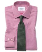  Extra Slim Fit Non-iron Square Weave Magenta Cotton Dress Shirt French Cuff Size 14.5/32 By Charles Tyrwhitt