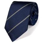 Charles Tyrwhitt Charles Tyrwhitt Classic Navy And Silver Textured Stripe Tie