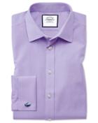 Charles Tyrwhitt Classic Fit Non-iron Poplin Lilac Cotton Dress Shirt Single Cuff Size 15/33 By Charles Tyrwhitt