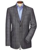 Charles Tyrwhitt Charles Tyrwhitt Slim Fit Navy Checkered Luxury Wool Linen Wool Jacket Size 38