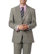 Charles Tyrwhitt Grey Slim Fit Panama Prince Of Wales Check Business Suit Wool Jacket Size 38 By Charles Tyrwhitt