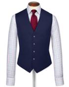 Charles Tyrwhitt Charles Tyrwhitt Royal Blue Twill Business Suit Wool Waistcoat Size W36