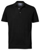  Black Merino Wool Polo Collar Short Sleeve Sweater Size Xl By Charles Tyrwhitt