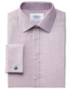 Charles Tyrwhitt Charles Tyrwhitt Extra Slim Fit Non-iron Textured Red Check Cotton Dress Shirt Size 15/34