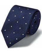  Navy And White Silk Soft Touch Spot Design Classic Tie By Charles Tyrwhitt