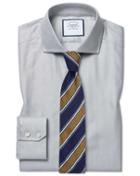  Extra Slim Fit Cutaway Collar Cotton Stretch With Tencel&trade; Grey Cotton Tencel Dress Shirt Single Cuff Size 14.5/32 By Charles Tyrwhitt