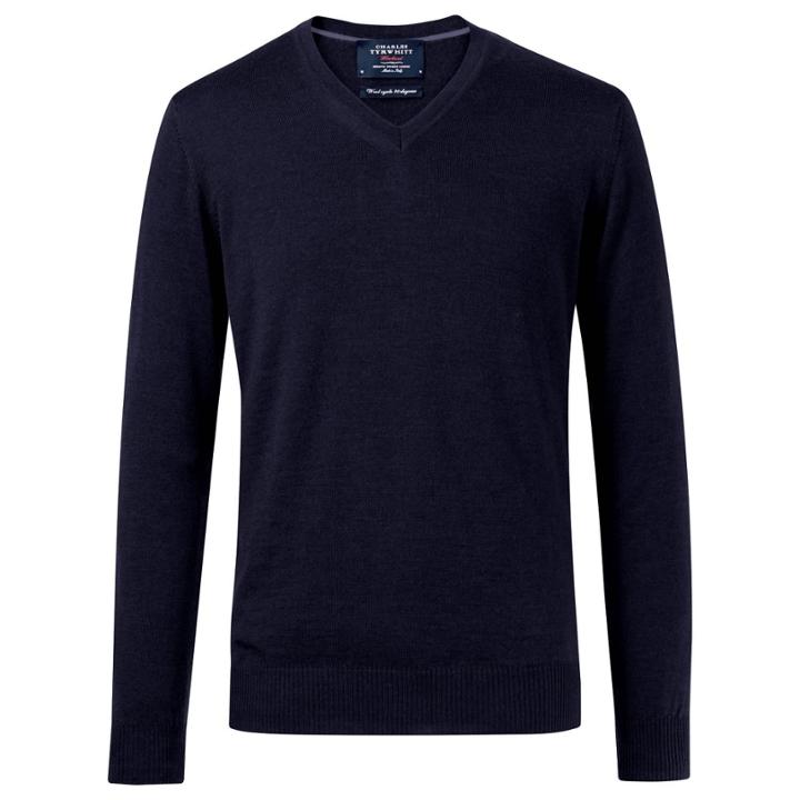 Charles Tyrwhitt Charles Tyrwhitt Navy Merino V Neck Sweater (l)