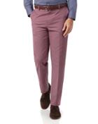 Charles Tyrwhitt Light Pink Classic Fit Flat Front Non-iron Cotton Chino Pants Size W32 L32 By Charles Tyrwhitt