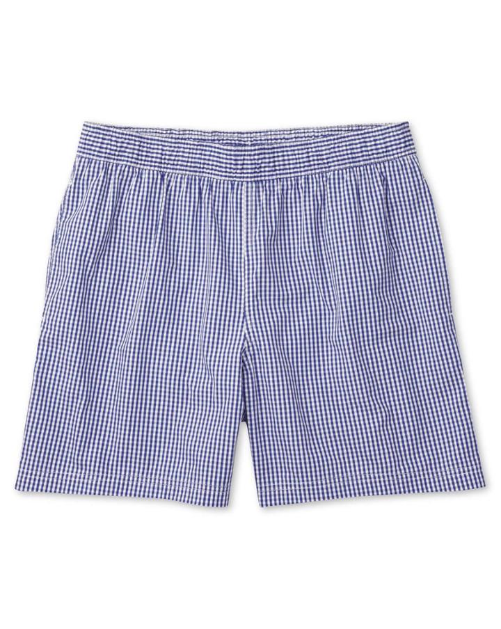 Charles Tyrwhitt Charles Tyrwhitt Blue And White Check Cotton Swim Shorts Size Small