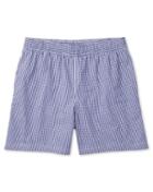 Charles Tyrwhitt Charles Tyrwhitt Blue And White Check Cotton Swim Shorts Size Small