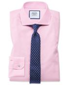 Charles Tyrwhitt Super Slim Fit Spread Collar Non-iron Twill Pink Cotton Dress Shirt Single Cuff Size 14.5/33 By Charles Tyrwhitt