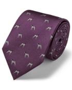  Purple Silk Motif Jacquard Pointer Dog Classic Tie By Charles Tyrwhitt