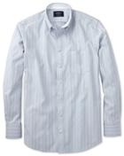 Charles Tyrwhitt Charles Tyrwhitt Extra Slim Fit Sky Blue Stripe Washed Oxford Cotton Dress Shirt Size Large
