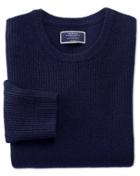 Charles Tyrwhitt Navy Lambswool Rib Crew Neck Sweater Size Medium By Charles Tyrwhitt