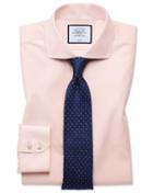  Extra Slim Fit Non-iron Tyrwhitt Cool Poplin Peach Cotton Dress Shirt Single Cuff Size 14.5/33 By Charles Tyrwhitt