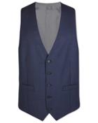  Airforce Blue Adjustable Fit Sharkskin Travel Suit Wool Waistcoat Size W40 By Charles Tyrwhitt
