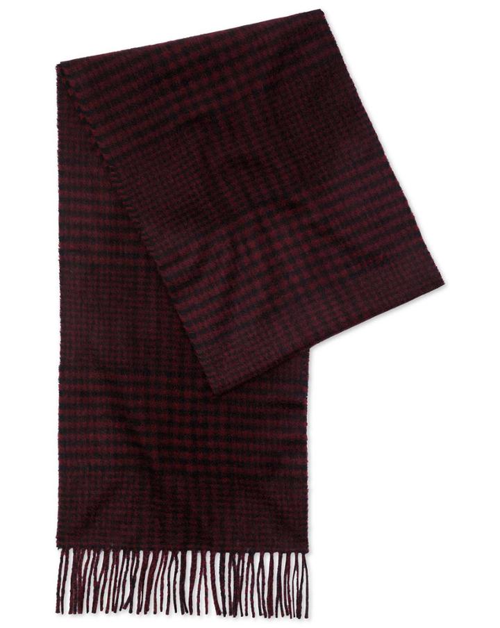  Wine Check Cashmere Scarf By Charles Tyrwhitt
