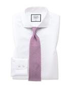  Slim Fit White Non-iron Twill Cutaway Collar Cotton Dress Shirt Single Cuff Size 14.5/32 By Charles Tyrwhitt