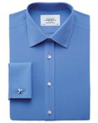 Charles Tyrwhitt Charles Tyrwhitt Classic Fit Non-iron Poplin Blue Cotton Dress Shirt Size 15/33
