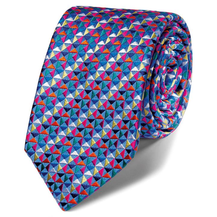 Charles Tyrwhitt Charles Tyrwhitt Luxury Slim Sky Multi Triangle Tie