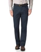 Charles Tyrwhitt Charles Tyrwhitt Blue Classic Fit Stretch Pique 5 Pocket Cotton Tailored Pants Size W32 L30