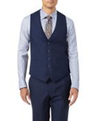 Charles Tyrwhitt Indigo Blue Adjustable Fit Panama Puppytooth Business Suit Wool Vest Size W36 By Charles Tyrwhitt