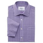 Charles Tyrwhitt Charles Tyrwhitt Purple Edged Gingham Non-iron Short Sleeve Slim Fit Shirt (14h)