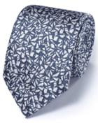 Charles Tyrwhitt Mid Blue Silk Classic Abstract Texture Tie By Charles Tyrwhitt