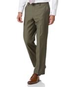  Olive Classic Fit Twill Business Suit Wool Pants Size W32 L30 By Charles Tyrwhitt