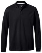  Black Pique Long Sleeve Cotton Polo Size Medium By Charles Tyrwhitt