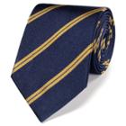 Charles Tyrwhitt Charles Tyrwhitt Classic Navy And Gold Double Stripe Tie