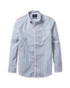 Charles Tyrwhitt Charles Tyrwhitt Extra Slim Fit Non-iron Poplin Blue Stripe Cotton Dress Shirt Size Large