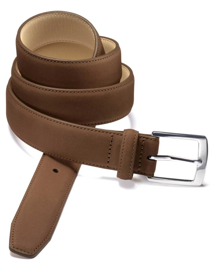  Tan Nubuck Belt Size 34 By Charles Tyrwhitt