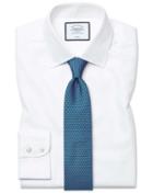  Slim Fit Non-iron White Royal Panama Cotton Dress Shirt French Cuff Size 14.5/33 By Charles Tyrwhitt