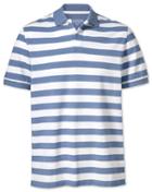 Charles Tyrwhitt Charles Tyrwhitt Sky Blue And White Stripe Pique Cotton Polo Size Large