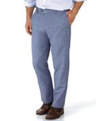 Charles Tyrwhitt Blue Slim Fit Cotton Linen Cotton/linen Tailored Pants Size W30 L32 By Charles Tyrwhitt