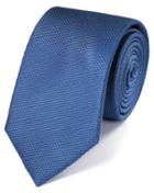 Charles Tyrwhitt Mid Blue Silk Plain Classic Tie By Charles Tyrwhitt
