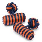 Charles Tyrwhitt Charles Tyrwhitt Navy And Orange Barrel Cuff Knot Cuff Links