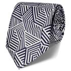 Charles Tyrwhitt Charles Tyrwhitt Luxury Navy And White Abstract Stripe Tie