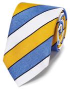  Yellow And Sky Blue Reppe Stripe English Luxury Silk Tie By Charles Tyrwhitt