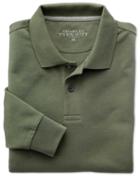Charles Tyrwhitt Charles Tyrwhitt Olive Pique Long Sleeve Cotton Polo Size Xs