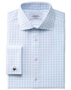 Charles Tyrwhitt Charles Tyrwhitt Extra Slim Fit Semi-cutaway Collar Textured Gingham Check Sky Shirt