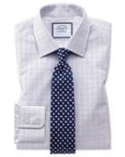  Slim Fit Pink Multi Check Egyptian Cotton Dress Shirt French Cuff Size 15/34 By Charles Tyrwhitt
